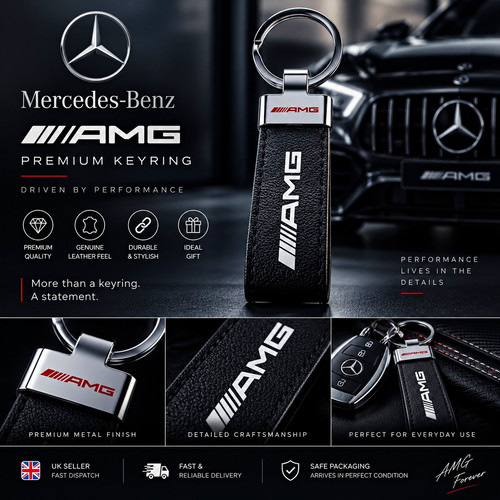 Mercedes amg keychain leather - keychain,