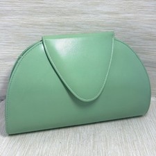 Vintage Jacques Vert Mint Green Clutch Bag Faux Leather Magnetic Catch
