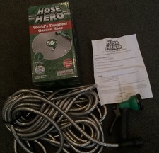 Smart Steel 50ft Garden Hose Pipe Rust-Proof Kink-Free leak-free plus 7” nozzle