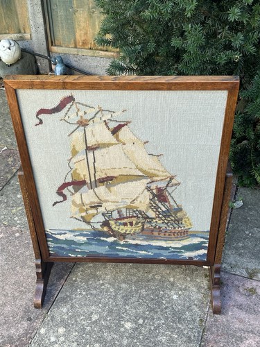 Vintage folding fire screen - fire,