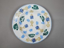 Antique Spongeware Dish Unusual c1900 Four Color Butterflies