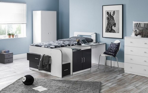 White grey 3ft single - white, &