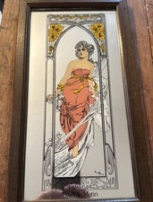 Alphonse Mucha  “Eveil du Matin” Vintage Mirror Art