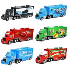 2Pcs Disney Pixar Cars NO.43 The King Truck with DiNOco 1:55 Diecast Toys Set