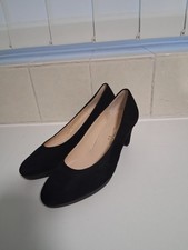 Gabor ladies Black suede Heeled Cushioned court shoes size 5D UK/38 EU 