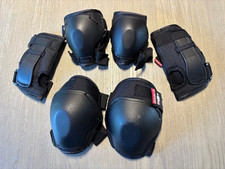 OXELO - Kids' 3x2 Skating Scooter Skateboard Protectors Set Play - Black