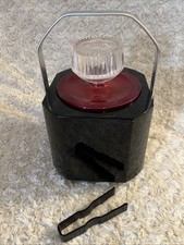 Superb retro 60s 70s BOC Sparklets Black & Red home bar ice bucket With Tongs