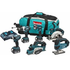 Makita 18v Li-ion 6 pcs Combo Kit (3 x 4.0Ah Li-ion Batteries and Charger DC1...
