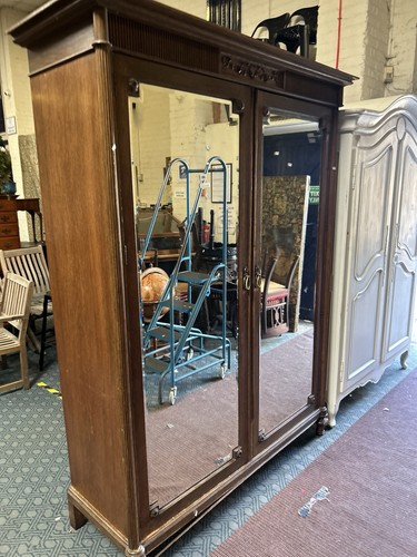 Early oak mirror wardrobe - oak,