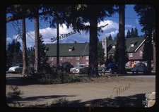 Lodge Parking Lot Cars 1950s 35mm Slide Red Border Kodachrome