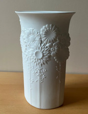 Rare, 1970’s, Kaiser West-Germany, White Bisque, Flower Porcelain Vase, 24 cm