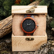 Men's Wooden Viking Odin Rune