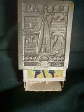 French Vintage 60s Metal Matchbox Cover, With Vintage French Matchbox Included