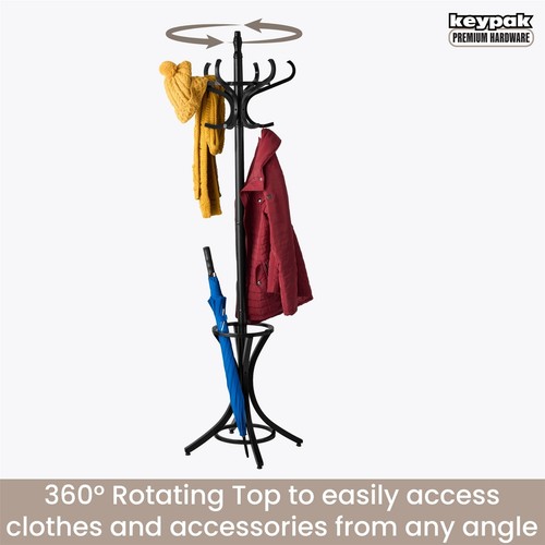 Wooden hat coat stand - wooden, umbrella