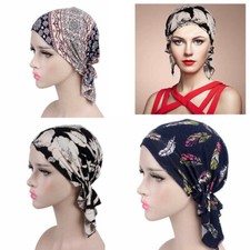 Women Turban Headwear Chemo Scarf Floral Wrap Muslim Hat Cancer Head Cap Cover
