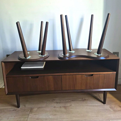 Walnut wood unit and - tv,