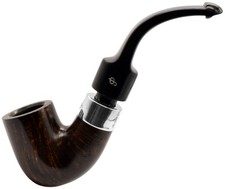 Peterson Deluxe System 'Dark' Silver Mounted Medium Bent Billiard Pipe (8s-D)