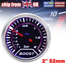 UK Universal 2inch 52mm Boost Gauge Turbo Sport Racing LED Super White Display