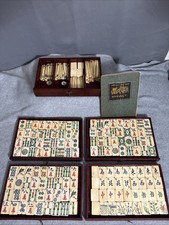 Antique Mah Jong Set Bamboo &