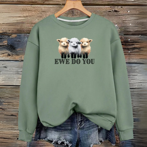 Cotton sweatshirt sheep - sheep, “ewe