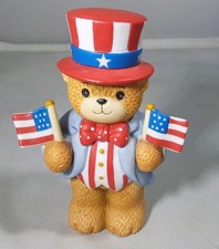 Lucy & Me July Bear Celebrate 4th Of July USA Lucy Rigg ENESCO 1985 Rare Fig