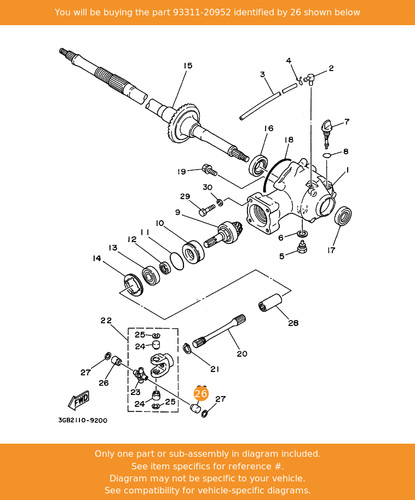 Yamaha bearing 93311 - yamaha, 93311-20952
