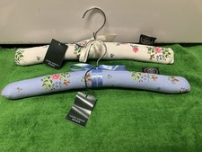 Laura Ashley Claudia Blue And White Padded Hangers 17” Brand New