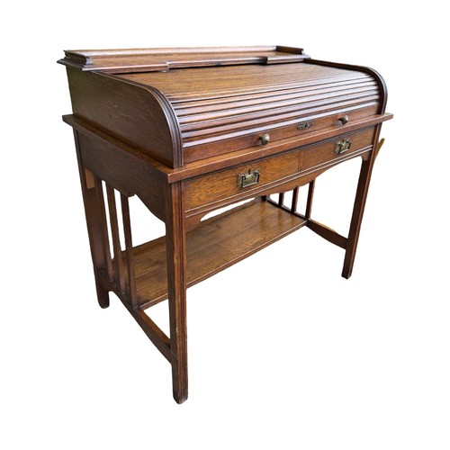 Antique edwardian oak roll top - antique,