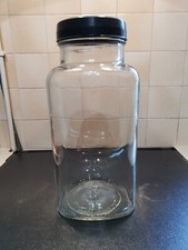 Vintage Glass Sweet Shop Jar With Black Plastic Lid 31 cm