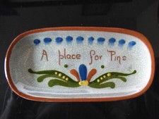 A Vintage Torquay Devon Motto Ware Watcombe Pottery Bognor Small Pin Dish Plate