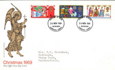 1969 christmas xmas gpo fdc - xmas,