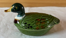 Michel Caugant Duck Terrine Dish Ceramic Pâté  Dish 1970's Vintage France