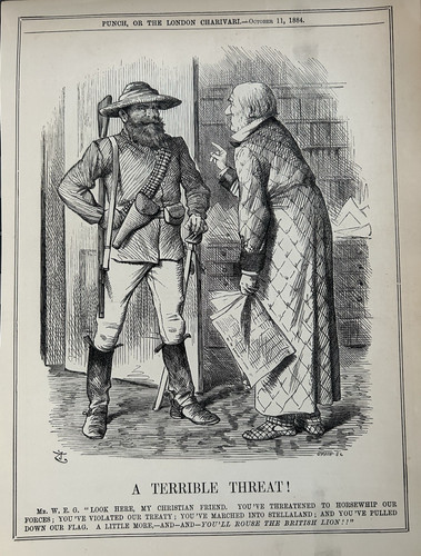 Antique print punch 1884 - antique,