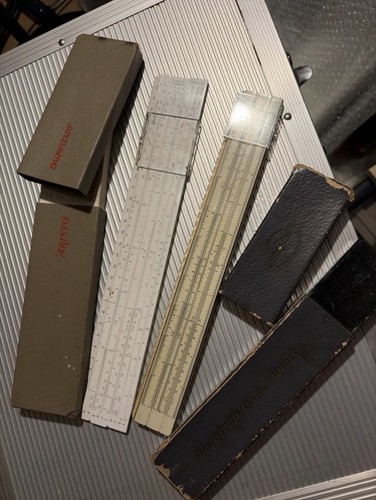 Vintage slide rule - rule, box
