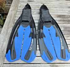 Tusa X-Pert Zoom Split Fin Open Adjustable Heel Scuba Fins Flippers Blue uk 6.5