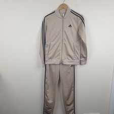 Adidas Tracksuit Womens S 8-10 Champagne Varsity Collar Retro Look Streetwear