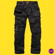 SCRUFFS Men's Trade Holster Work Trousers, Reinforced Twill, Black, UK 32Regular