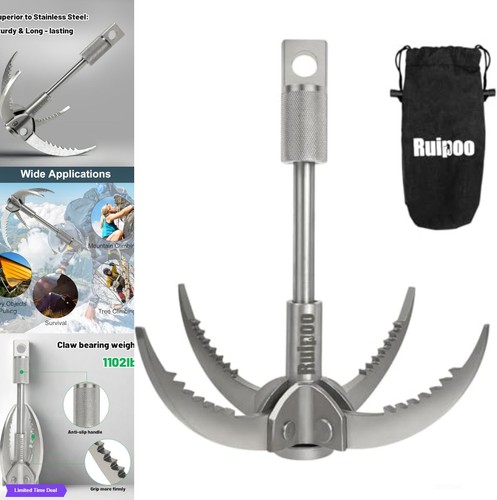 Grappling hook folding claw - folding,