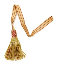 Sword Knot Gold & Red Fringe Ribbon with 3 Red Strips R1611