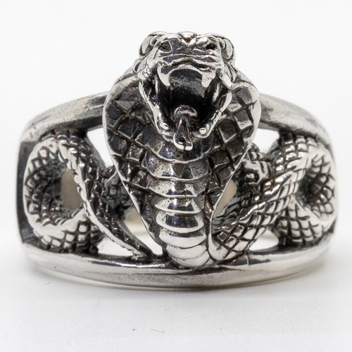 Cobra snake ring 925 silver - cobra,