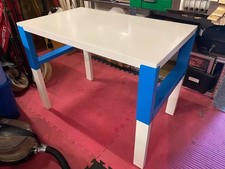 Children’s Desk, Ikea Pahl White And Blue, Adjustable Table, Grows With Child