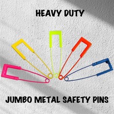 Extra Large Giant Jumbo Strong Heavy Duty Metal Colourful Safety Pins