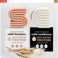 Strengthening Hair Shampoo & Conditioner Bar Soap with Rice Water Protein UK