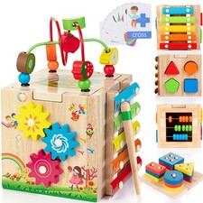 Wooden Activity Cube | 8-in-1