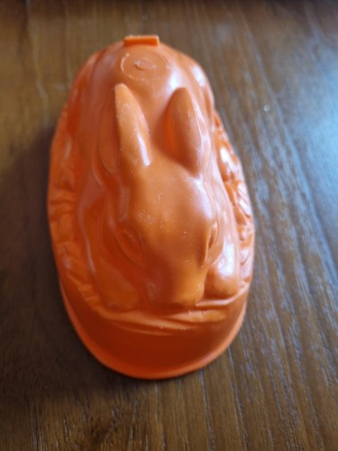 Vintage orange rabbit plastic - vintage,