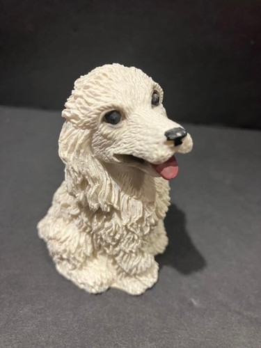 Vintage white poodle - white, figurine