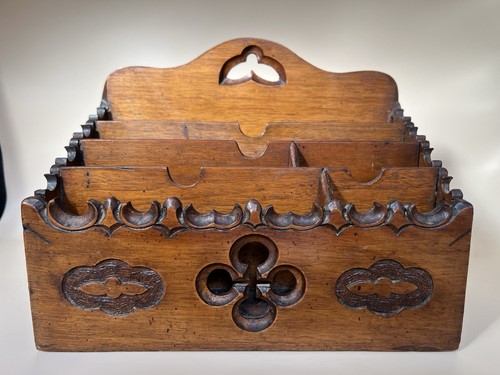 Antique wooden letter rack - antique,