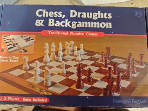 Wooden new chess - new, draughts