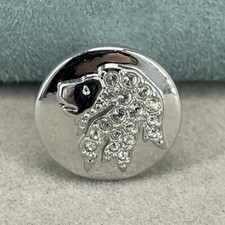 Swarovski tie pin lapel  lion crystal set rhodium plated silver tone