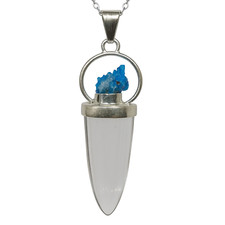 Cavansite Quartz Pendant Chain